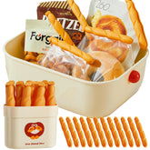 TTRGTFVR Bag Clips Magnetic - Set of 12 Snack Clips Bag Clips & French Fry Clips Keep Food Fresh Fun Fridge Décor Cute & Practical Kitchen Accessories Firmly Close Bags(White)