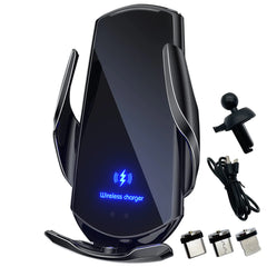 15W Wireless Car Charger Auto-Clamping Vent Mount | Fast Charging Phone Holder with Smart Sensor